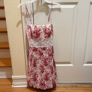 NWT Speechless Ivory and Red Girls Floral Dress
